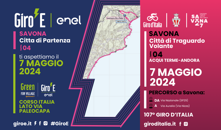 Giro d'Italia e Giro-E a Savona il 7 maggio, tutto quello che c'è da sapere